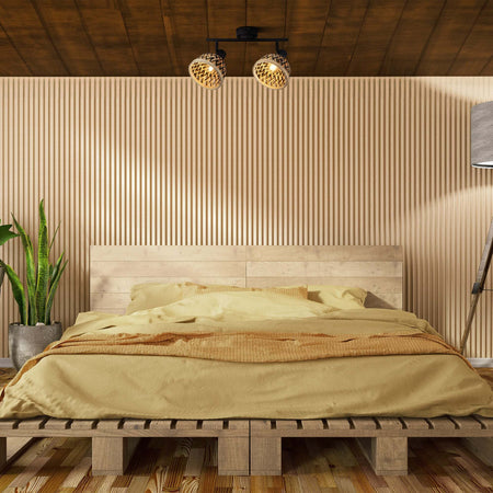 Plafoniera-Industrial-Nordico-Lancia-Acciaio-Nero-Legno-Marrone-2-Luci-E14