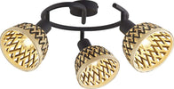 Plafoniera-Industrial-Nordico-Lancia-Acciaio-Nero-Legno-Marrone-3-Luci-E14
