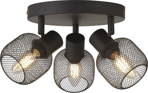 Plafoniera-Industrial-Nordico-Meshy-Acciaio-Nero-3-Luci-E14