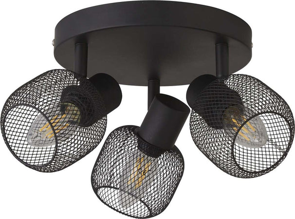 Plafoniera-Industrial-Nordico-Meshy-Acciaio-Nero-3-Luci-E14