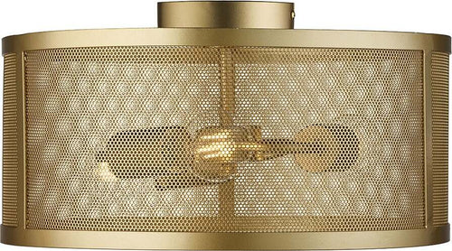 Plafoniera-Industrial-Nordico-Rete-Acciaio-Oro-3-Luci-E27