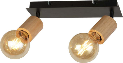 Plafoniera-Industrial-Nordico-Spinoso-Acciaio-Nero-Marrone-2-Luci-E27