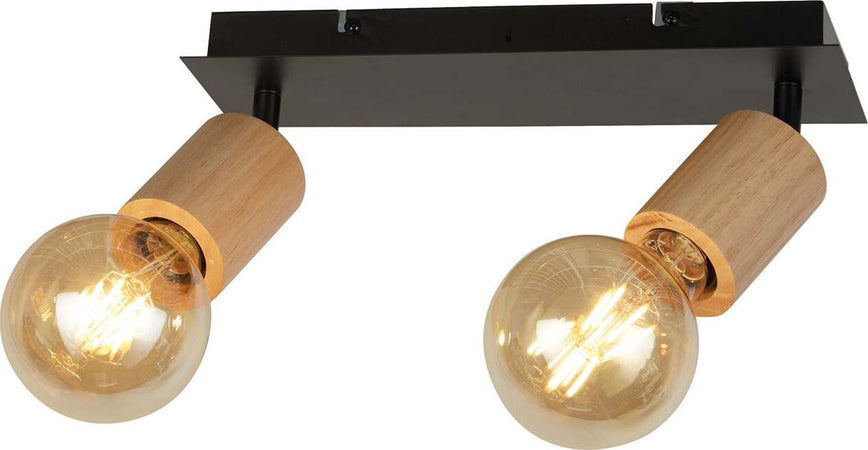 Plafoniera-Industrial-Nordico-Spinoso-Acciaio-Nero-Marrone-2-Luci-E27