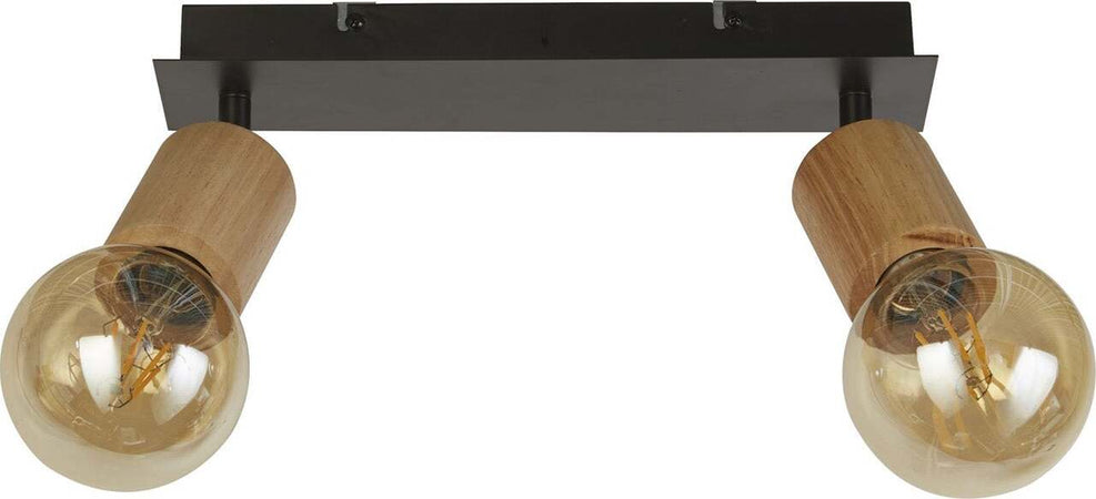 Plafoniera-Industrial-Nordico-Spinoso-Acciaio-Nero-Marrone-2-Luci-E27