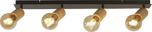 Plafoniera-Industrial-Nordico-Spinoso-Acciaio-Nero-Marrone-4-Luci-E27