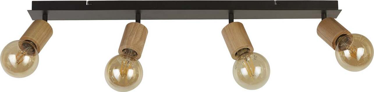 Plafoniera-Industrial-Nordico-Spinoso-Acciaio-Nero-Marrone-4-Luci-E27
