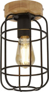 Plafoniera-Industrial-Nordico-Visione-Acciaio-Nero-Marrone-1-Luce-E27