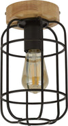 Plafoniera-Industrial-Nordico-Visione-Acciaio-Nero-Marrone-1-Luce-E27
