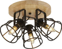 Plafoniera-Industrial-Nordico-Visione-Acciaio-Nero-Marrone-3-Luci-E14