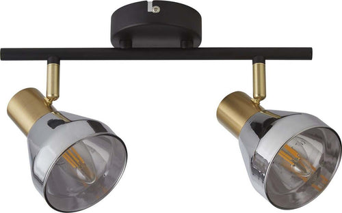 Plafoniera-Industrial-Nordico-Westminster-Acciaio-Nero-Fumè-2-Luci-E14