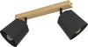 Plafoniera-Industrial-Pappagallo-2-Luci-Legno-Marrone-E-Nero