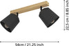 Plafoniera-Industrial-Pappagallo-2-Luci-Legno-Marrone-E-Nero