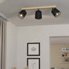 Plafoniera-Industrial-Pappagallo-3-Luci-Legno-Marrone-E-Nero