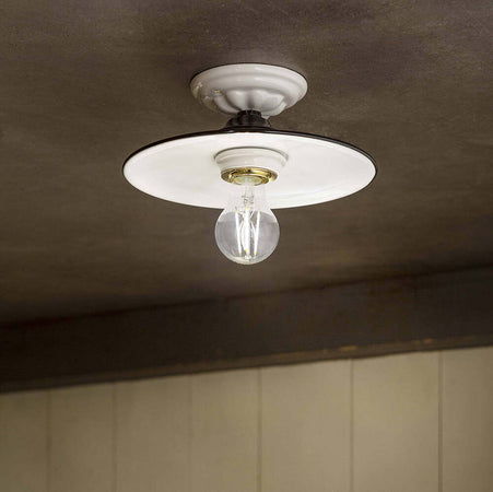 Plafoniera-Industrial-Potenza-Ferro-E-Ceramica-Nero-Diam.-30Cm-1-Luce-E27
