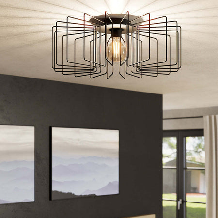 Plafoniera-Industrial-Tremedal-1-Luce-Acciaio-Nero