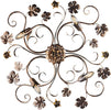 Plafoniera-Iris-4-Luci-Arte-Povera-Con-Foglie-In-Ferro-Marrone-E-Oro