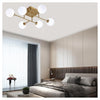 Plafoniera Lampadario Da Soffitto Bronzo Minimal Struttura Metallo 6 Sfere Attacco G9 C77