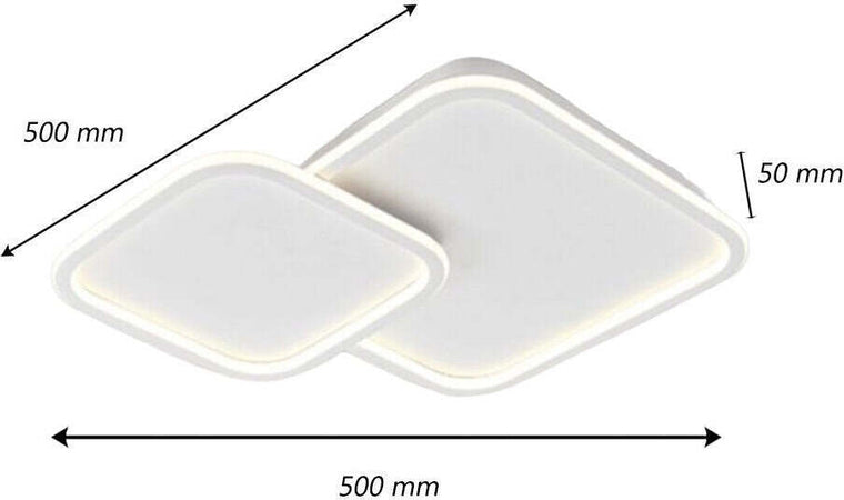Plafoniera Lampadario Soffitto Led Design A 2 Rombi Bianco Moderno 60 W Pn-24-3c Illuminazione/Illuminazione per interni/Lampadari lampade a sospensione e plafoniere/Plafoniere Trade Shop italia - Napoli, Commerciovirtuoso.it
