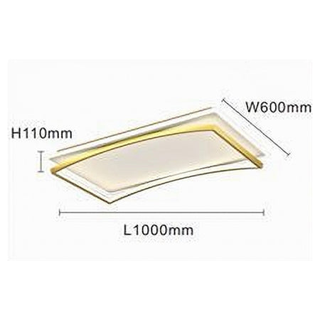 Plafoniera Led 108w Rettangolare Bianco Oro Moderno Da Soffitto Luce Fredda 71547
