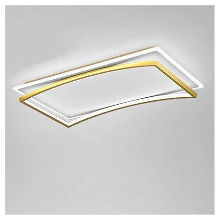 Plafoniera Led 108w Rettangolare Bianco Oro Moderno Da Soffitto Luce Fredda 71547