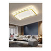 Plafoniera Led 108w Rettangolare Bianco Oro Moderno Da Soffitto Luce Fredda 71547