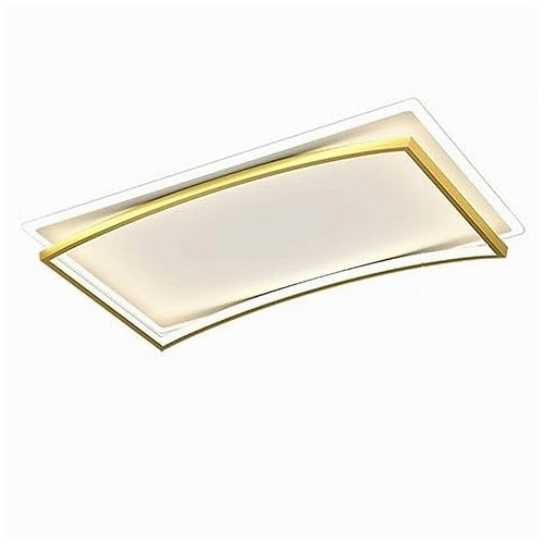 Plafoniera Led 108w Rettangolare Bianco Oro Moderno Da Soffitto Luce Fredda 71547