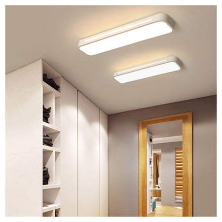 Plafoniera Led 16w Moderno Bianco Soffitto Rettangolare Striscia Luce 4000k 50170