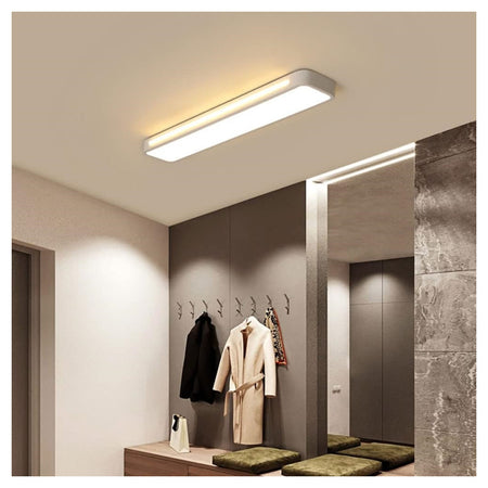 Plafoniera Led 18w Bianco Soffitto Rettangolare Striscia Moderno Luce 6500k 50200
