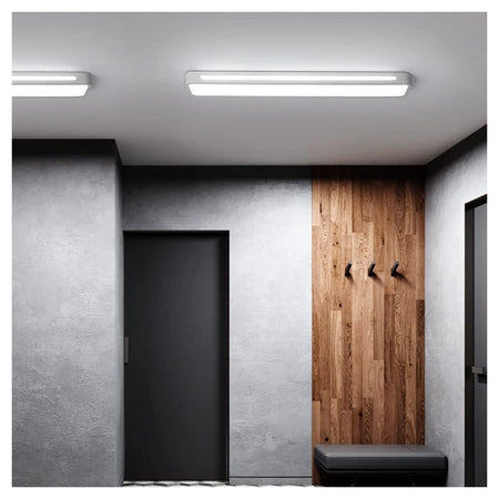 Plafoniera Led 18w Bianco Soffitto Rettangolare Striscia Moderno Luce 6500k 50200