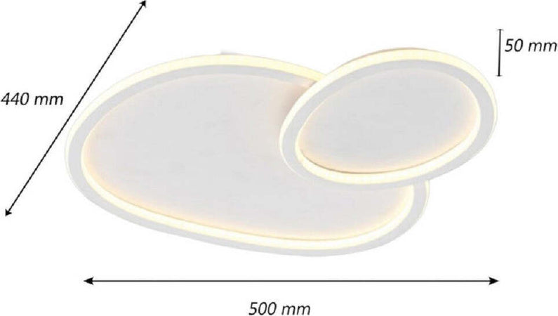 Plafoniera Led 2 Ovali A Tripla Colorazione Luce 45 W Lampada Soffitto Pn-25-3c Illuminazione/Illuminazione per interni/Lampadari lampade a sospensione e plafoniere/Plafoniere Trade Shop italia - Napoli, Commerciovirtuoso.it