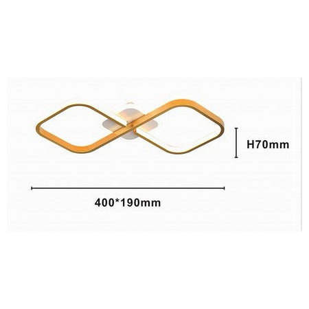 Plafoniera Led 20w Intrecciato Quadrato Oro Da Soffitto Moderno Luce 6500k 71309