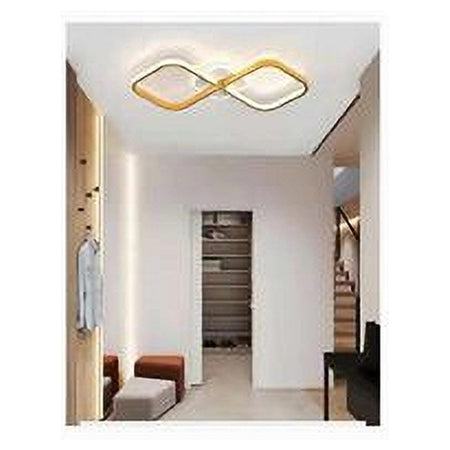 Plafoniera Led 20w Intrecciato Quadrato Oro Da Soffitto Moderno Luce 6500k 71309