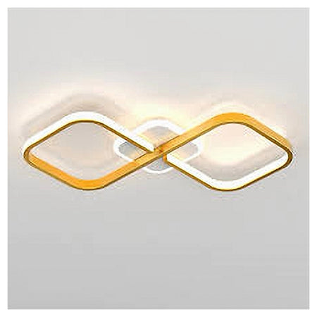 Plafoniera Led 20w Intrecciato Quadrato Oro Da Soffitto Moderno Luce 6500k 71309