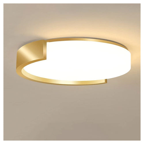 Plafoniera Led 24 W Cerchio Oro Design Moderno Soffitto Tonda Luce Fredda 50125