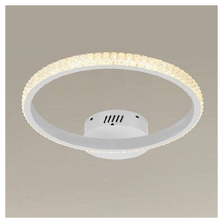 Plafoniera Led 24w Cerchio Effetto Cristallo Bianco Luce Fredda Calda Naturale 31715