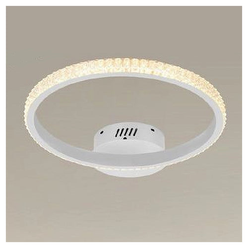 Plafoniera Led 24w Cerchio Effetto Cristallo Bianco Luce Fredda Calda Naturale 31715