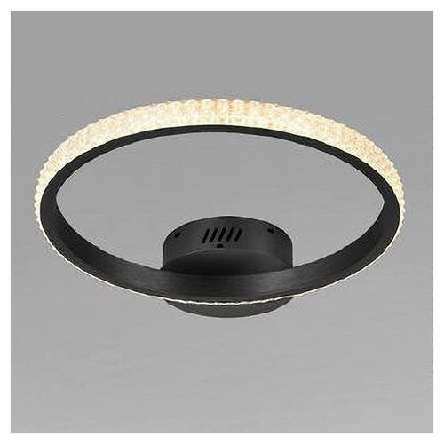 Plafoniera Led 24w Cerchio Effetto Cristallo Nero Luce Fredda Calda Naturale 31722