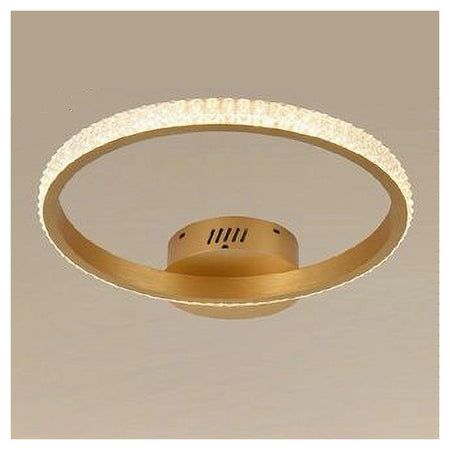 Plafoniera Led 24w Cerchio Effetto Cristallo Oro Luce Fredda Calda Naturale 31739