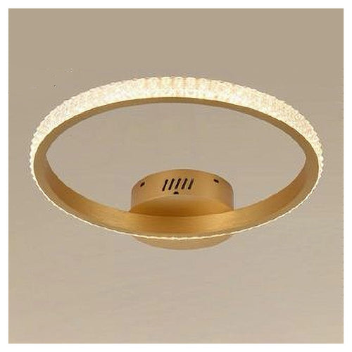 Plafoniera Led 24w Cerchio Effetto Cristallo Oro Luce Fredda Calda Naturale 31739