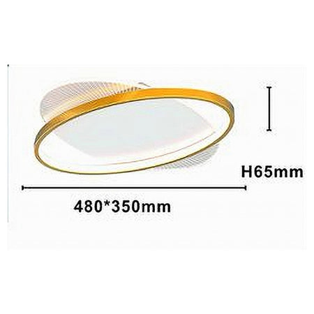 Plafoniera Led 28 Watt Rotonda Oro Moderno Lampadario Soffitto Luce Fredda 71026
