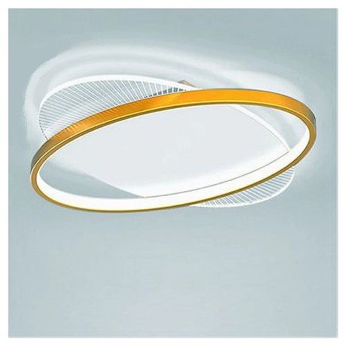 Plafoniera Led 28 Watt Rotonda Oro Moderno Lampadario Soffitto Luce Fredda 71026