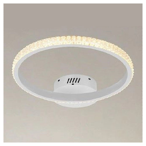 Plafoniera Led 28w Bianco Cerchio Effetto Cristallo Luce Calda Naturale Fredda 31746