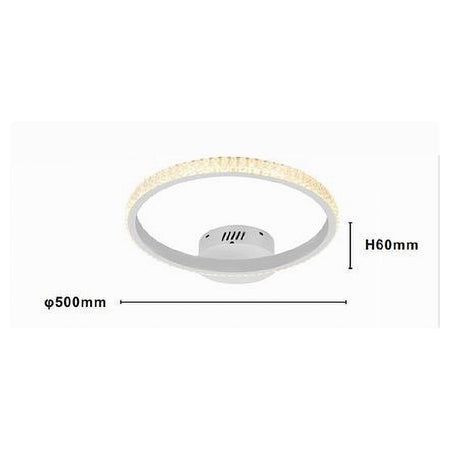 Plafoniera Led 28w Bianco Cerchio Effetto Cristallo Luce Calda Naturale Fredda 31746