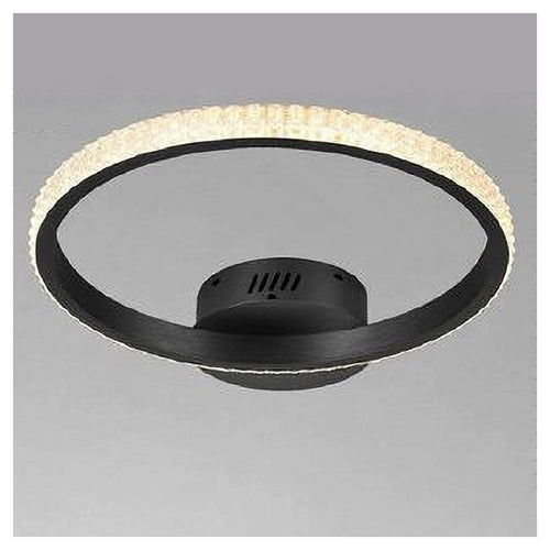 Plafoniera Led 28w Nero Cerchio Effetto Cristallo Luce Calda Naturale Fredda 31753