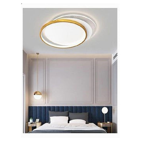 Plafoniera Led 30 W Cerchio Oro Lampadario Da Soffitto Tondo Luce Naturale 70715