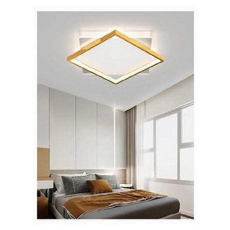 Plafoniera Led 30 W Quadrata Oro Moderno Lampadario Soffitto Luce Naturale 71033