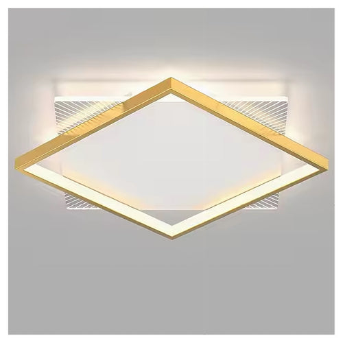 Plafoniera Led 30 W Quadrata Oro Moderno Lampadario Soffitto Luce Naturale 71033