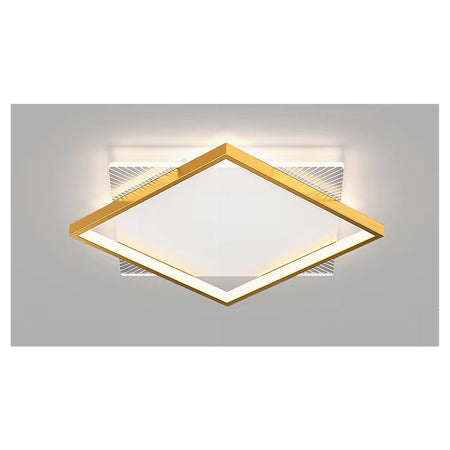 Plafoniera Led 30 W Quadrata Oro Moderno Lampadario Soffitto Luce Naturale 71033