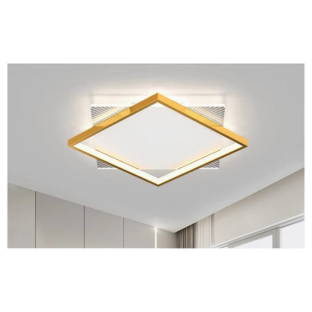 Plafoniera Led 30 W Quadrata Oro Moderno Lampadario Soffitto Luce Naturale 71033