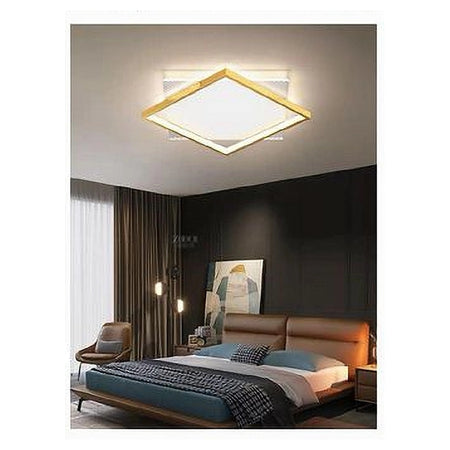 Plafoniera Led 30 W Quadrata Oro Moderno Lampadario Soffitto Luce Naturale 71033